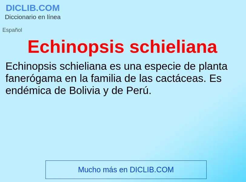 What is Echinopsis schieliana - meaning and definition