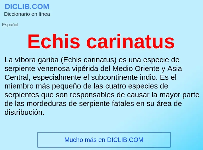 What is Echis carinatus - meaning and definition