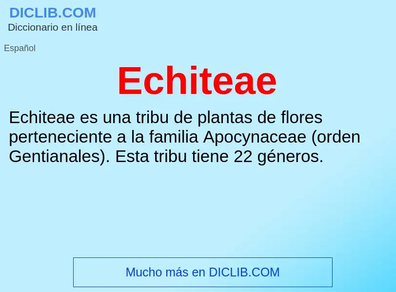 What is Echiteae - meaning and definition