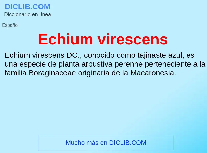 ¿Qué es Echium virescens? - significado y definición