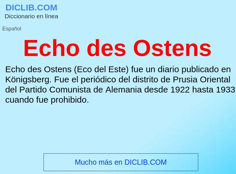 What is Echo des Ostens - meaning and definition