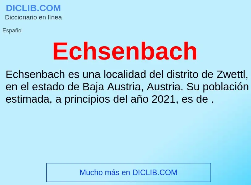 What is Echsenbach - meaning and definition