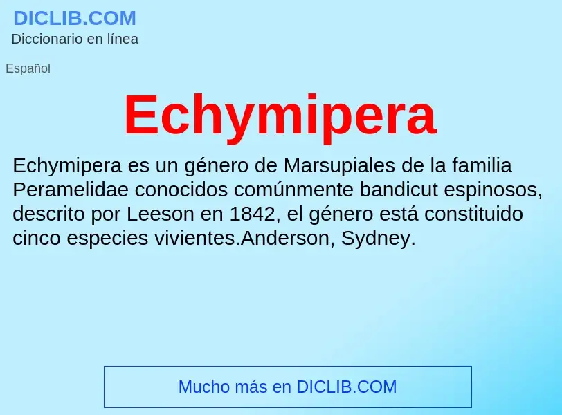 What is Echymipera - meaning and definition