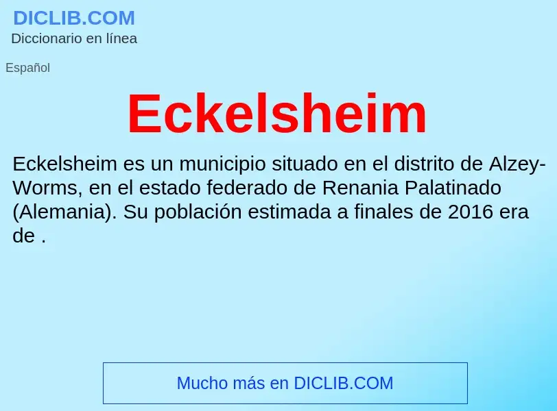 What is Eckelsheim - meaning and definition