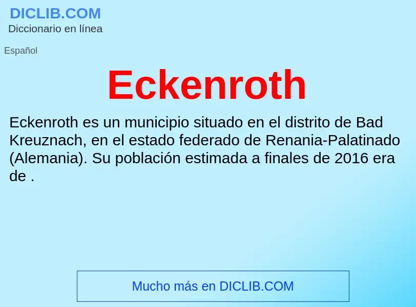 What is Eckenroth - meaning and definition