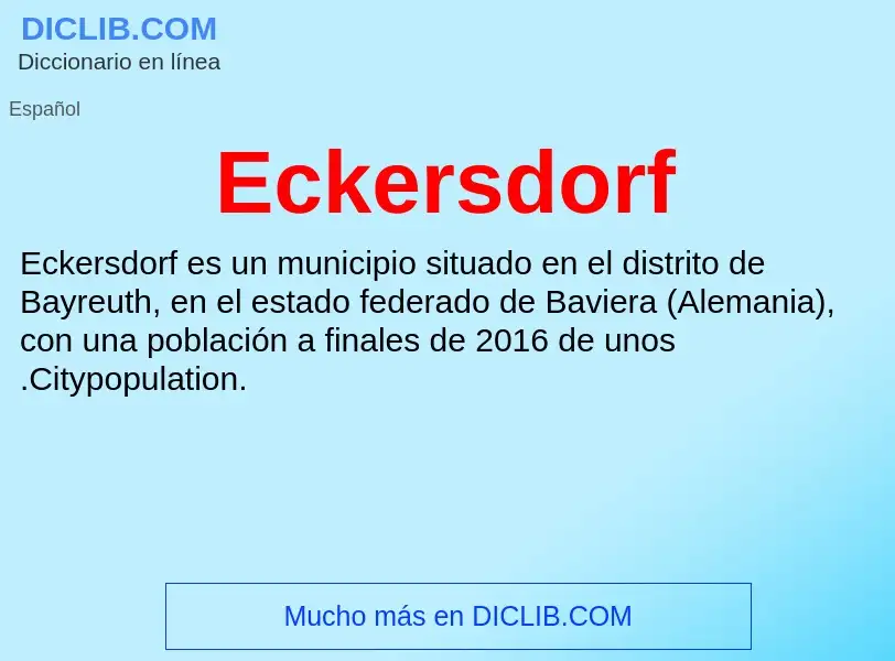 What is Eckersdorf - meaning and definition