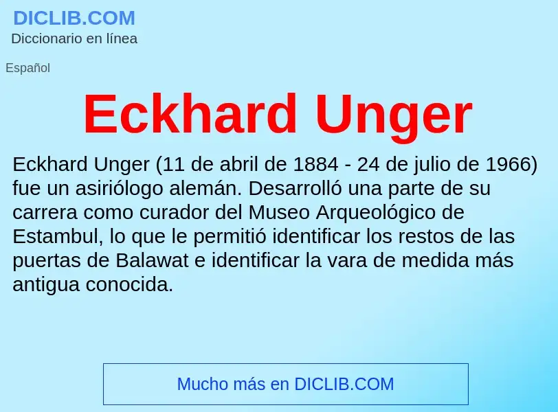 What is Eckhard Unger - meaning and definition