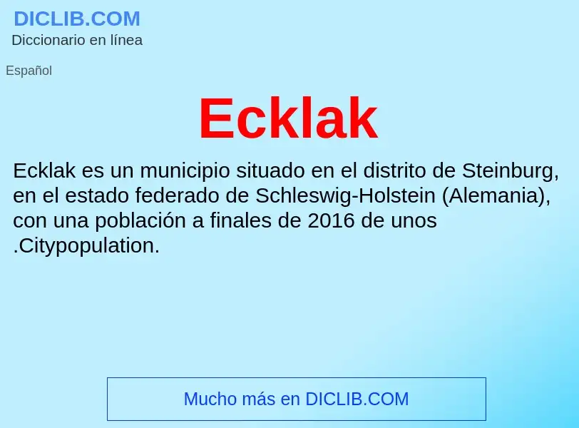 What is Ecklak - meaning and definition