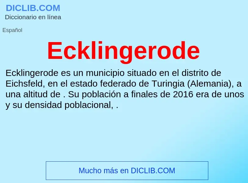 What is Ecklingerode - meaning and definition