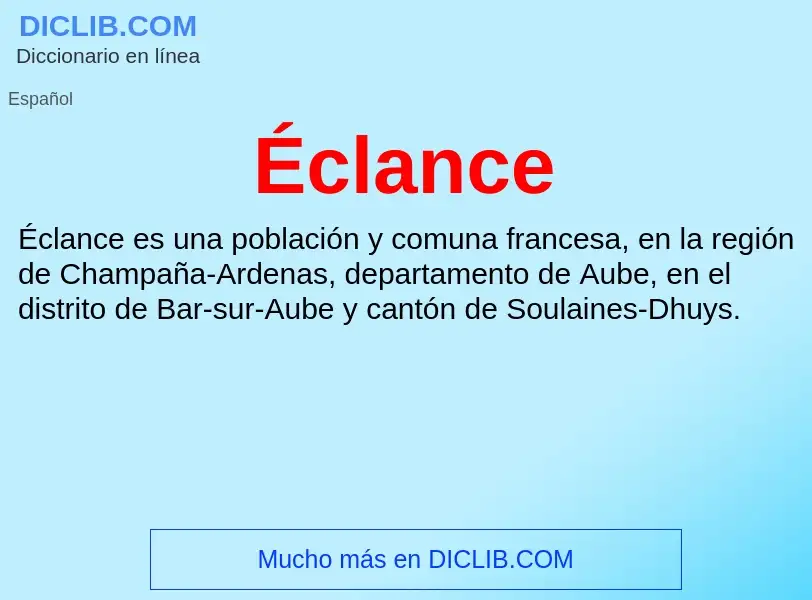 ¿Qué es Éclance? - significado y definición