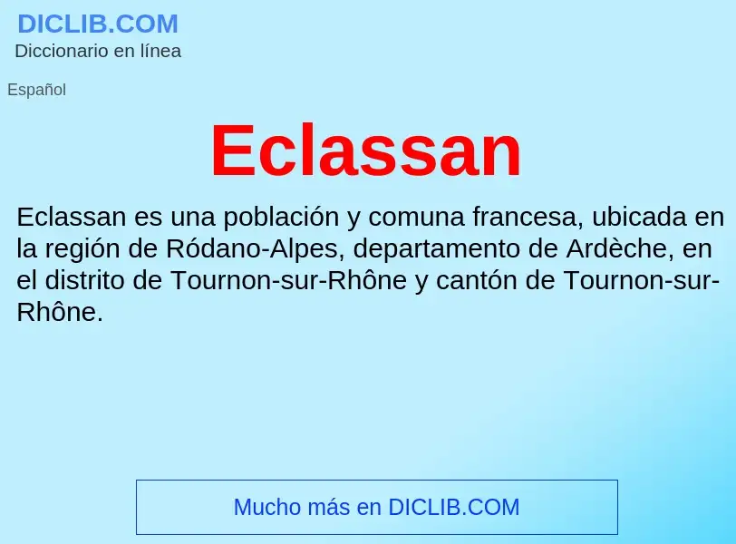 What is Eclassan - meaning and definition