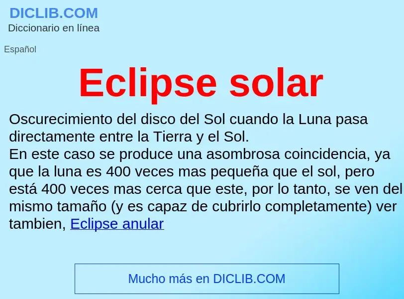 What is Eclipse solar - meaning and definition