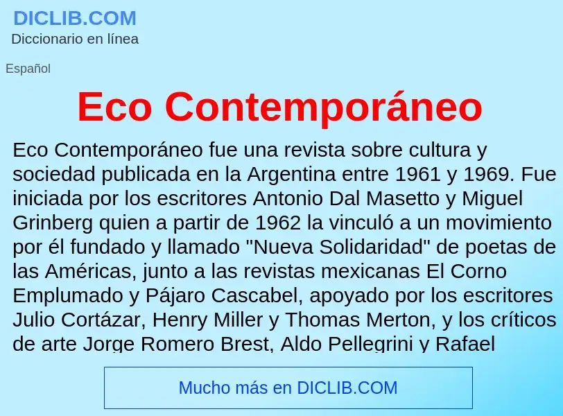 What is Eco Contemporáneo - definition