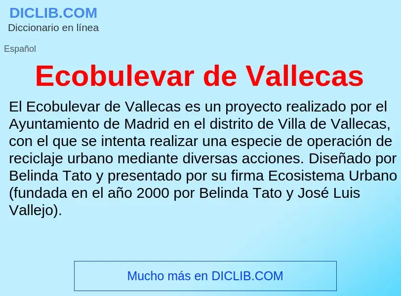 What is Ecobulevar de Vallecas - meaning and definition