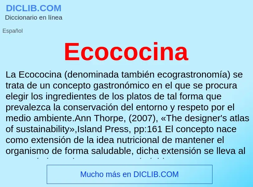 What is Ecococina - meaning and definition