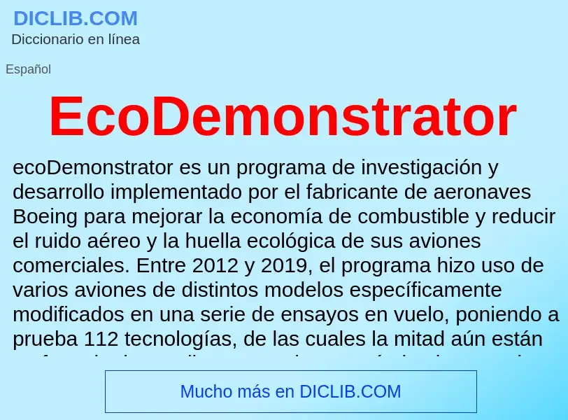 What is EcoDemonstrator - meaning and definition