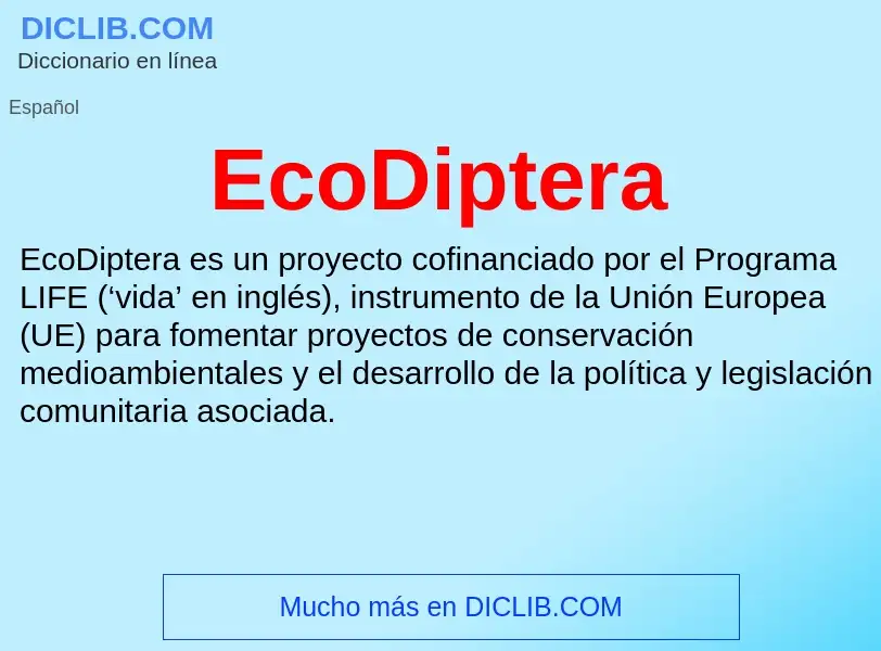 What is EcoDiptera - meaning and definition