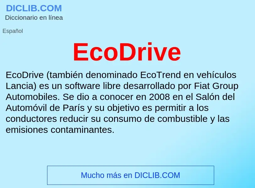 What is EcoDrive - meaning and definition