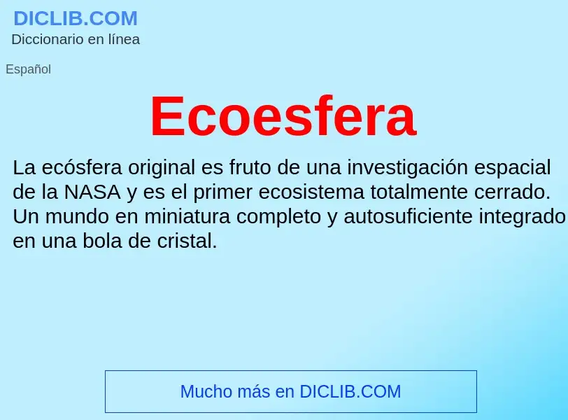 What is Ecoesfera - meaning and definition