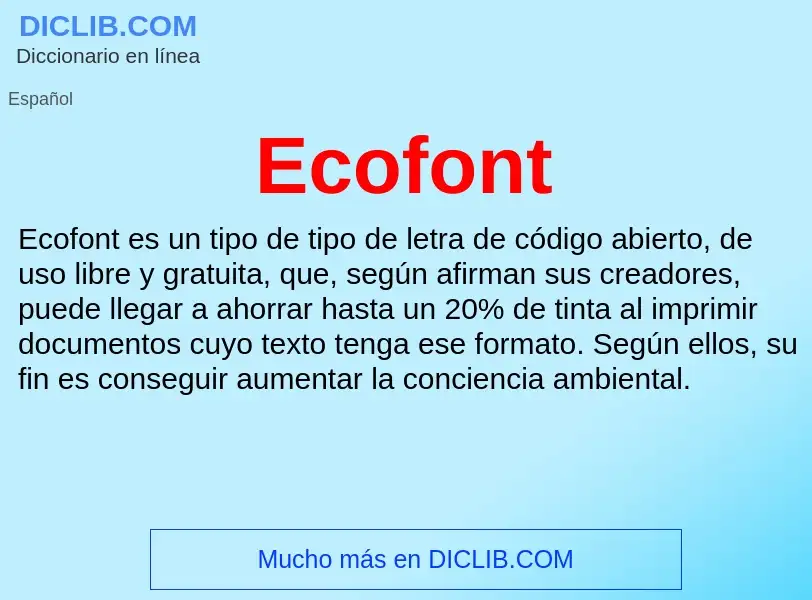 What is Ecofont - meaning and definition