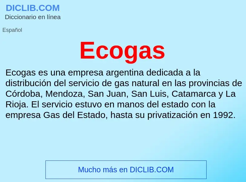 What is Ecogas - meaning and definition