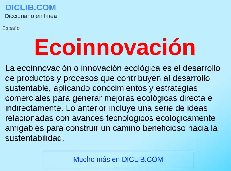 What is Ecoinnovación - meaning and definition