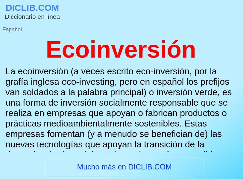 What is Ecoinversión - meaning and definition