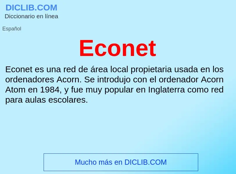 What is Econet - meaning and definition