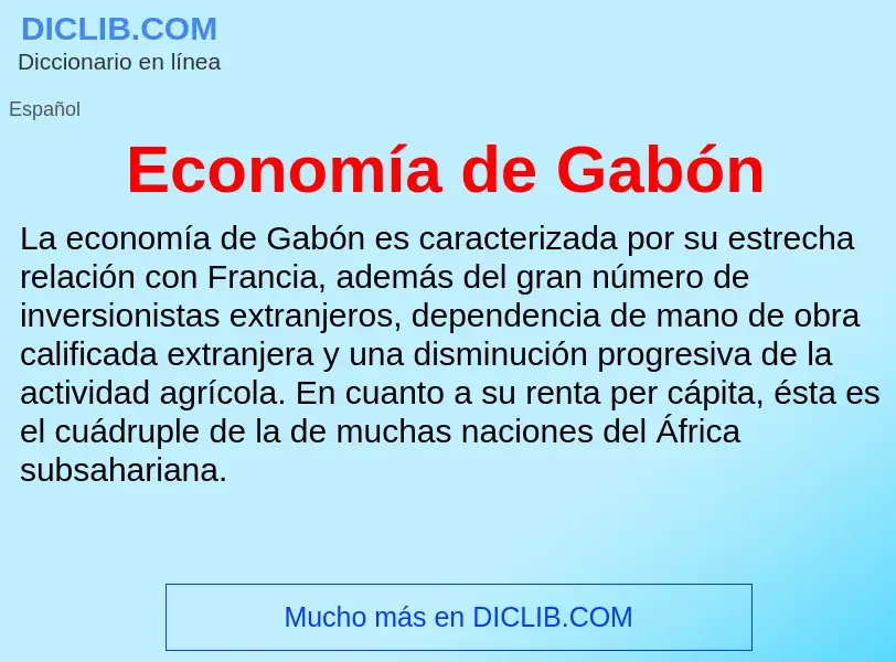 What is Economía de Gabón - meaning and definition