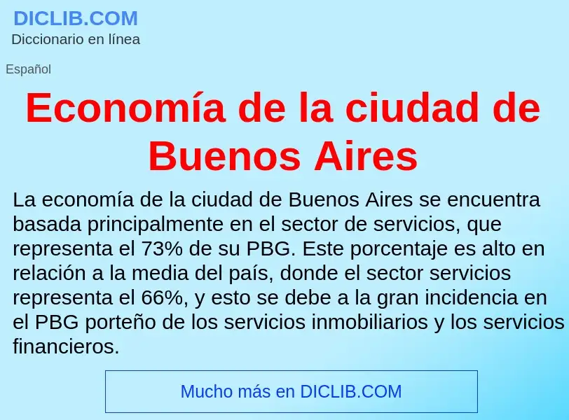 What is Economía de la ciudad de Buenos Aires - meaning and definition