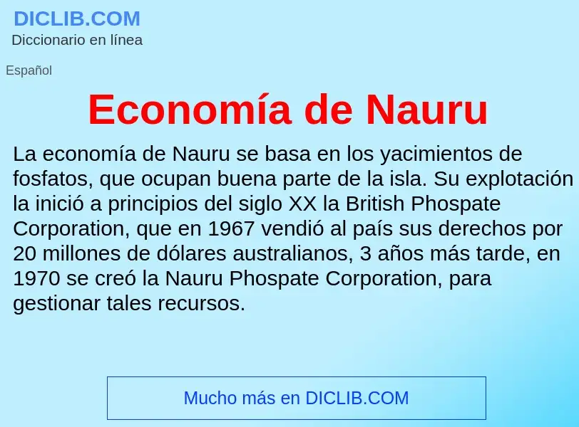 ¿Qué es Economía de Nauru? - significado y definición