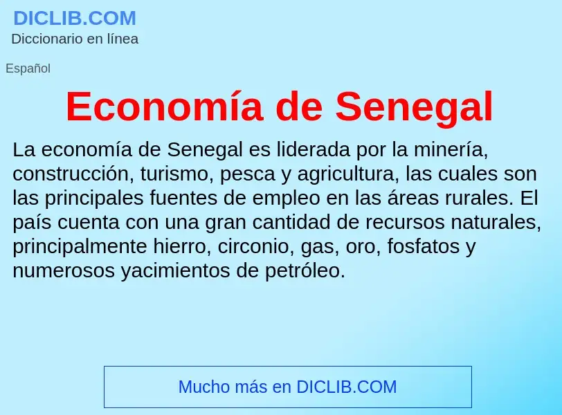 What is Economía de Senegal - meaning and definition