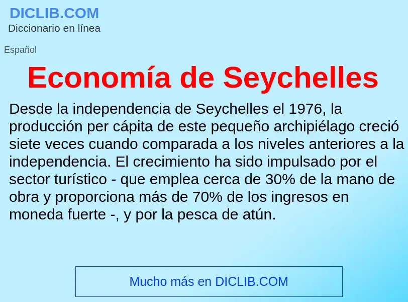 What is Economía de Seychelles - meaning and definition