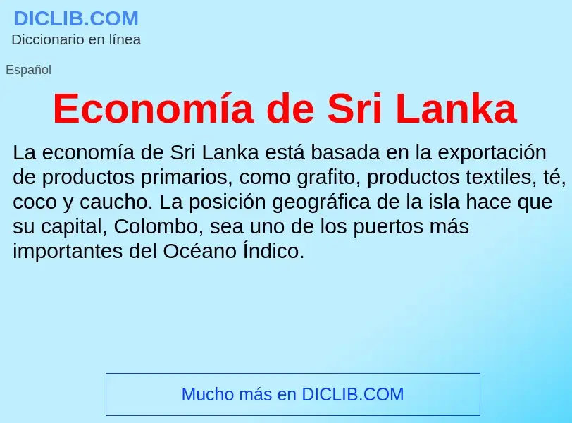 What is Economía de Sri Lanka - meaning and definition