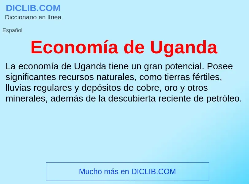 What is Economía de Uganda - meaning and definition