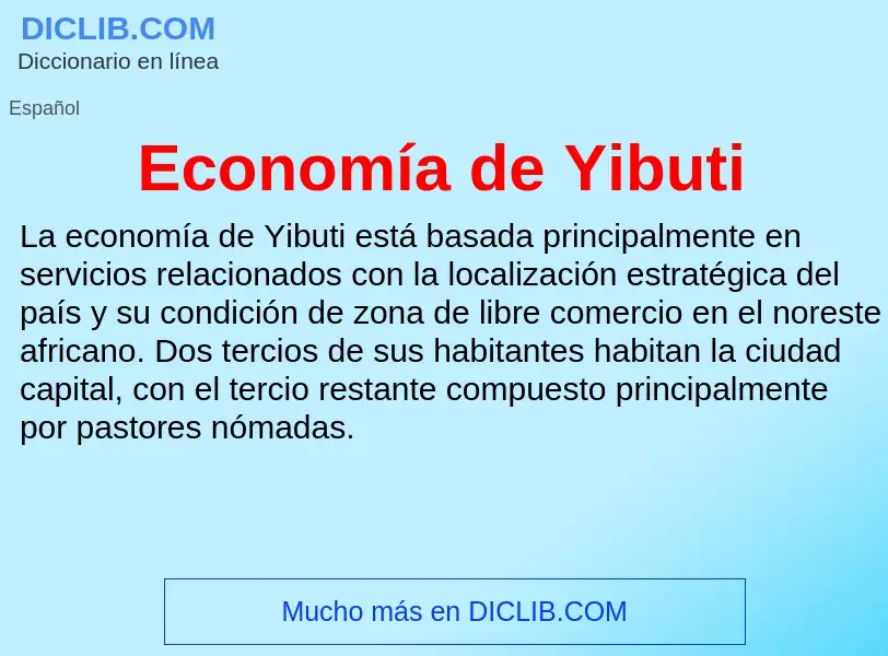 What is Economía de Yibuti - meaning and definition