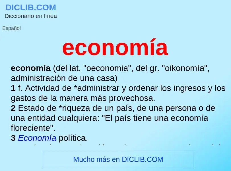 Che cos'è economía - definizione