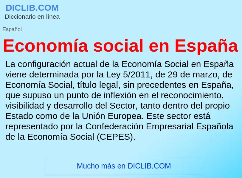 What is Economía social en España - meaning and definition