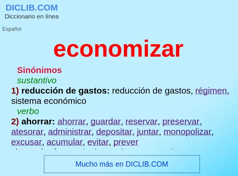 Wat is economizar - definition