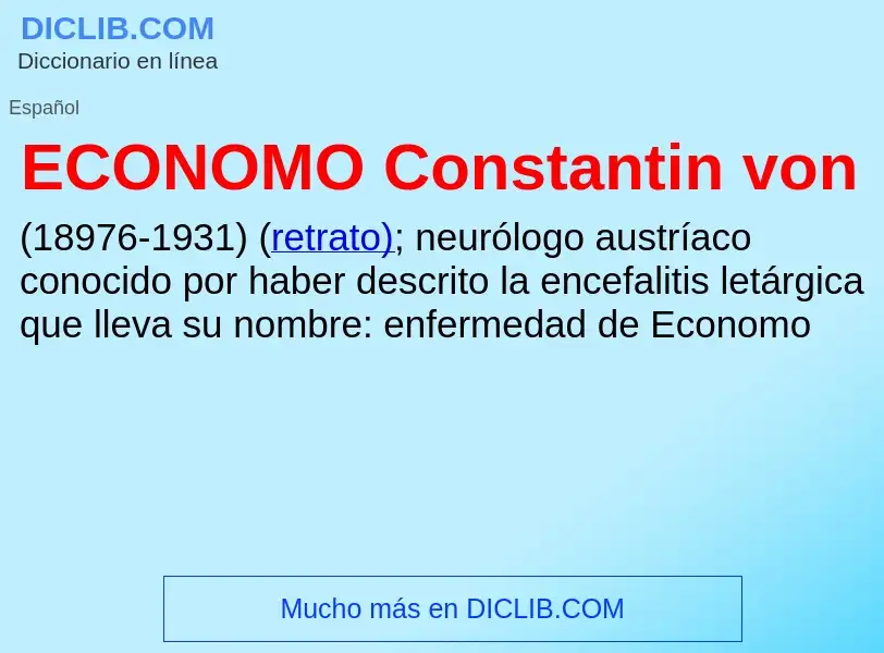 Che cos'è ECONOMO  Constantin von - definizione