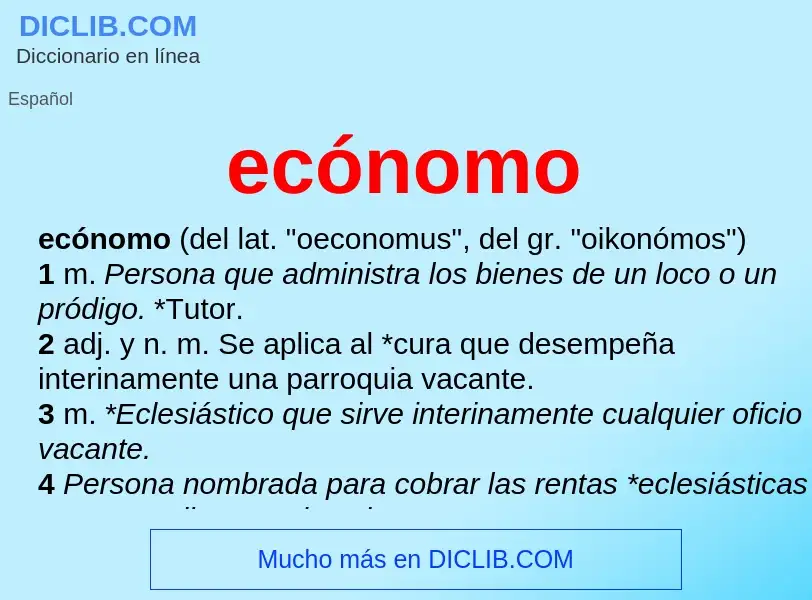 What is ecónomo - meaning and definition