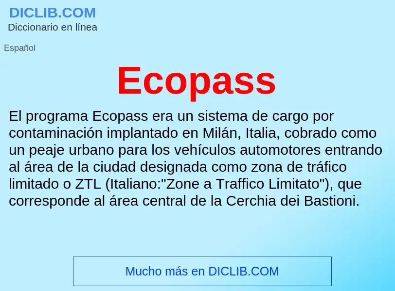 What is Ecopass - meaning and definition