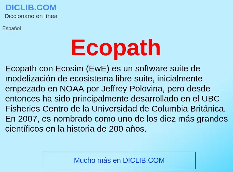 What is Ecopath - meaning and definition