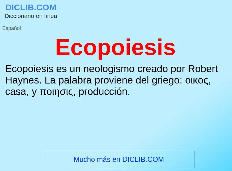 What is Ecopoiesis - meaning and definition