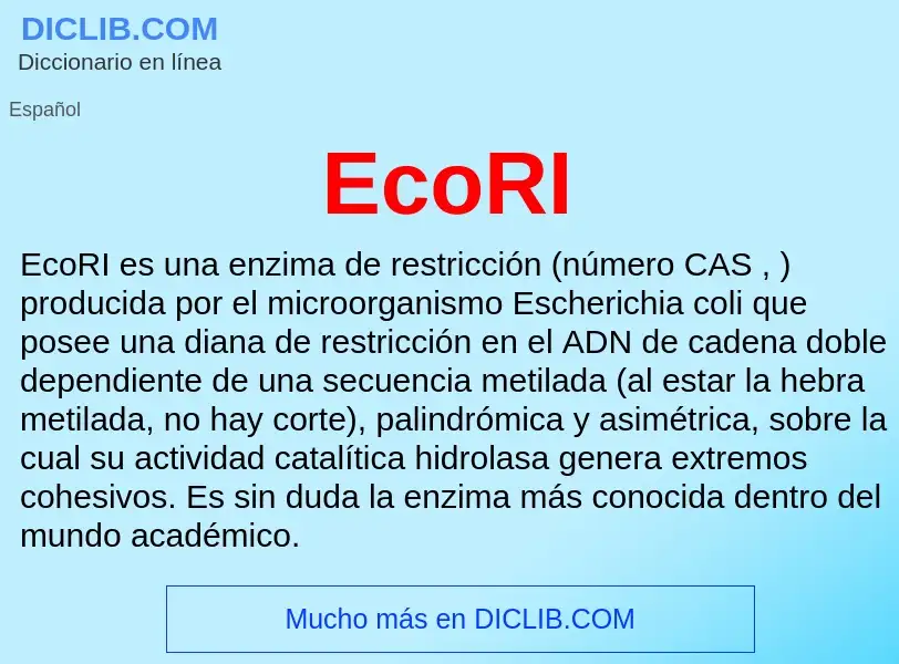 What is EcoRI - meaning and definition