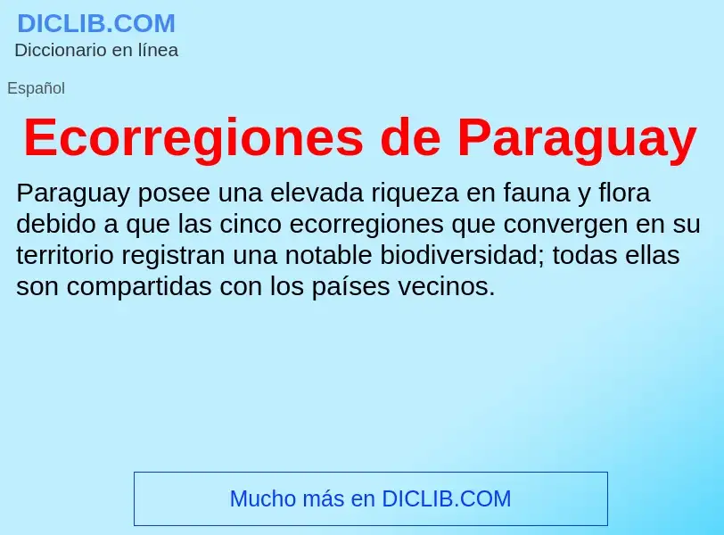 What is Ecorregiones de Paraguay - meaning and definition