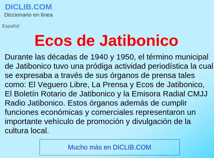 What is Ecos de Jatibonico - meaning and definition