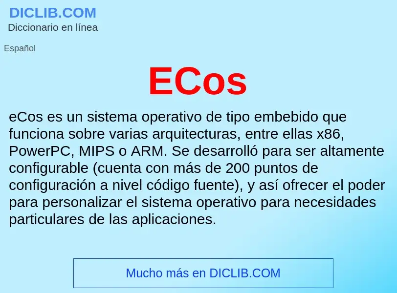 ¿Qué es ECos? - significado y definición