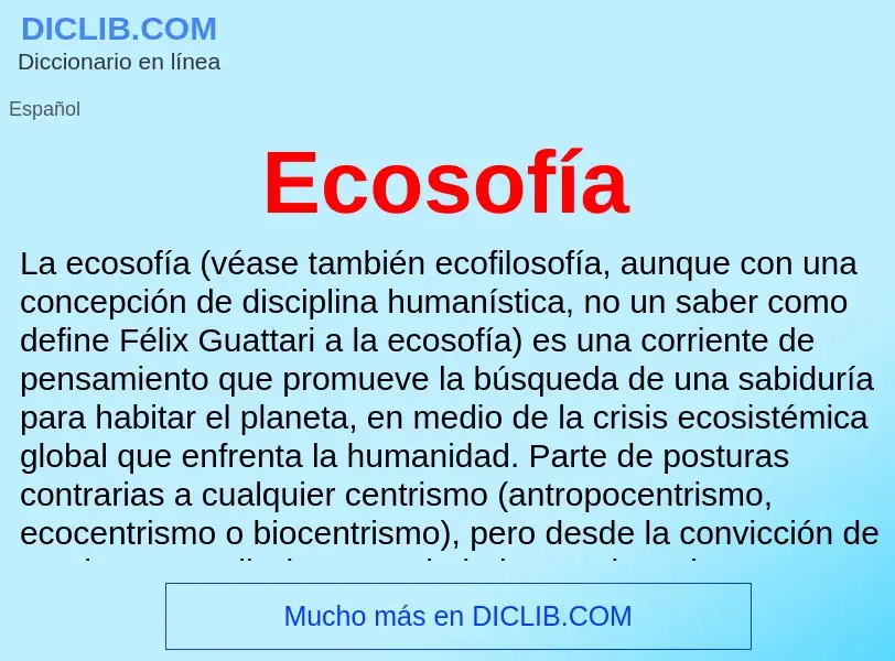 What is Ecosofía - meaning and definition