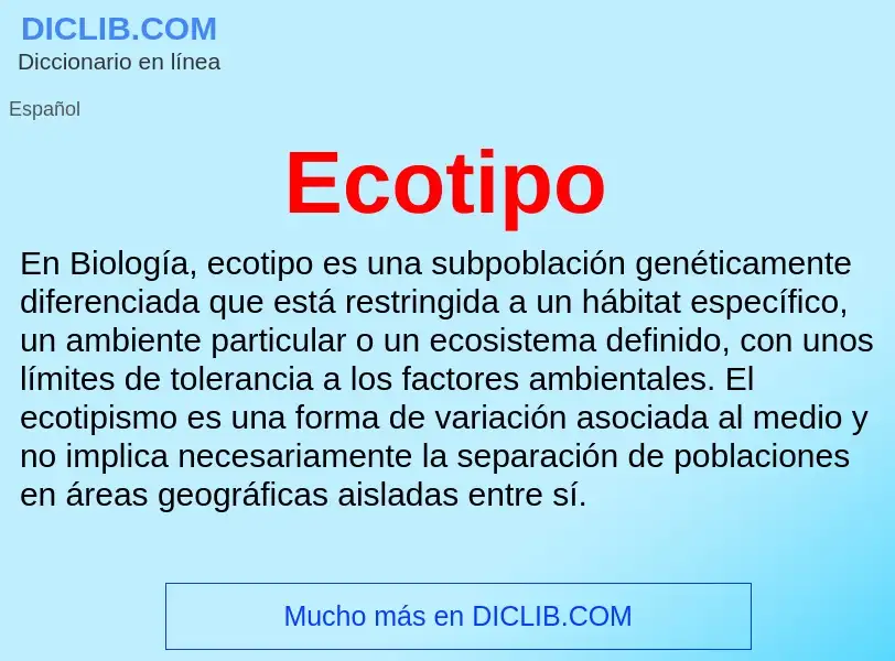 What is Ecotipo - meaning and definition